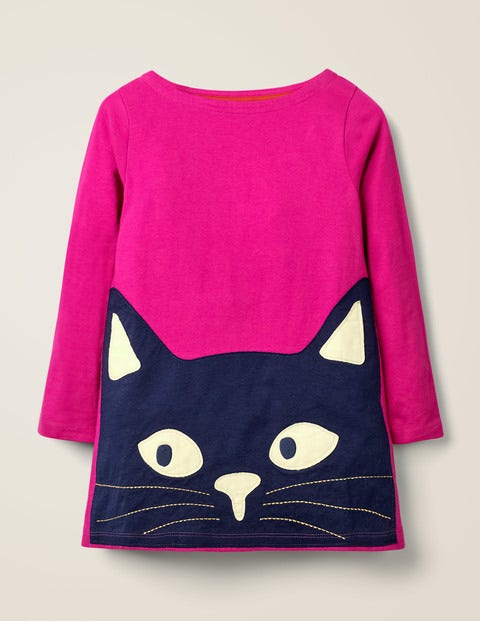 Im Dunkeln Leuchtende Tunika Mit Katzenapplikation - Rosa Schafgarbe, Katze Im Dunkeln Leuchtende Tunika Mit Katzenapplikation - Rosa Schafgarbe, Katze