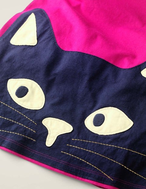 Im Dunkeln Leuchtende Tunika Mit Katzenapplikation - Rosa Schafgarbe, Katze Im Dunkeln Leuchtende Tunika Mit Katzenapplikation - Rosa Schafgarbe, Katze