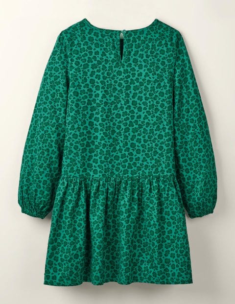 Ruffle Woven Dress - Hike Green Leopard Spot Ruffle Woven Dress - Hike Green Leopard Spot