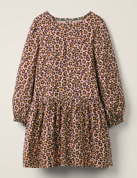Ruffle Woven Dress - Chalky Pink Leopard Spot Ruffle Woven Dress - Chalky Pink Leopard Spot
