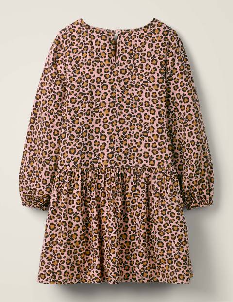 Ruffle Woven Dress - Chalky Pink Leopard Spot Ruffle Woven Dress - Chalky Pink Leopard Spot