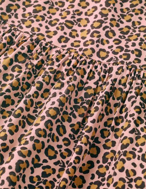 Ruffle Woven Dress - Chalky Pink Leopard Spot Ruffle Woven Dress - Chalky Pink Leopard Spot