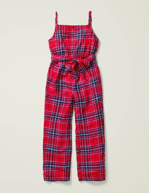 Lined Relaxed Woven Jumpsuit - Rockabilly Red Check Lined Relaxed Woven Jumpsuit - Rockabilly Red Check