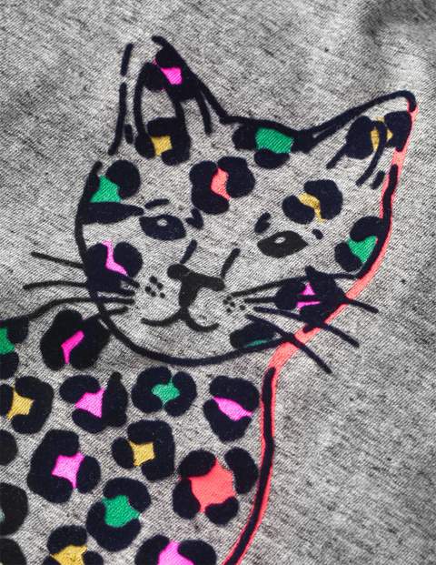 Flocked Pets Tunic - Grey Marl Cat Flocked Pets Tunic - Grey Marl Cat