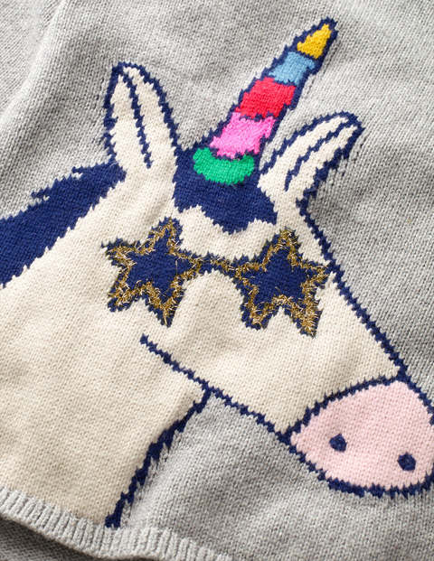 Pull Fun À Motif Animal - Licorne gris chiné Pull Fun À Motif Animal - Licorne gris chiné