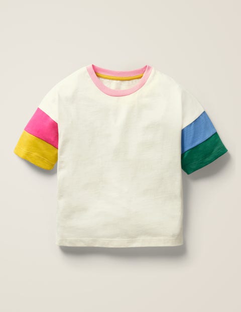 Colourblock Sleeve T-Shirt - Ivory Colourblock Sleeve T-Shirt - Ivory