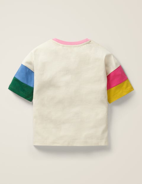 Colourblock Sleeve T-Shirt - Ivory Colourblock Sleeve T-Shirt - Ivory