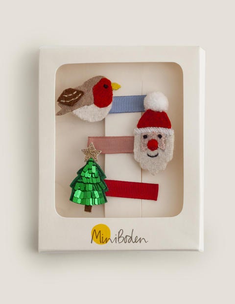 3 Barrettes À Cheveux - Motif Noël joyeux 3 Barrettes À Cheveux - Motif Noël joyeux