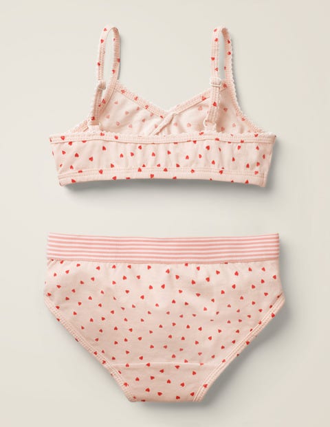 Printed Crop Top And Pants Set - Parisian Pink Hearts Printed Crop Top And Pants Set - Parisian Pink Hearts