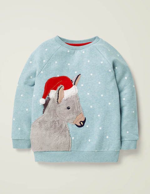 Cosy Fluffy Friends Sweatshirt - Cloudburst Blue Marl Donkey Cosy Fluffy Friends Sweatshirt - Cloudburst Blue Marl Donkey