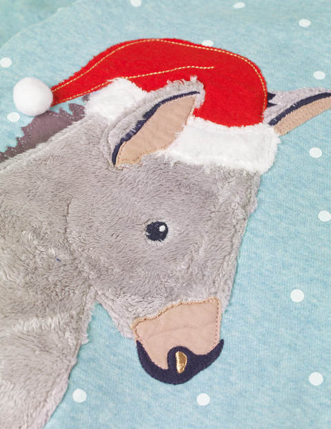 Cosy Fluffy Friends Sweatshirt - Cloudburst Blue Marl Donkey Cosy Fluffy Friends Sweatshirt - Cloudburst Blue Marl Donkey