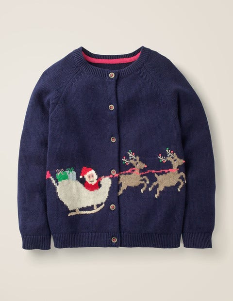 Gilet Cosy Festive Fun - Traîneau bleu de Prusse Gilet Cosy Festive Fun - Traîneau bleu de Prusse