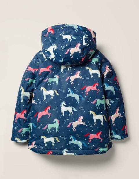 Anorak Mit Sherpa-Futter - Dunkelblau, Einhörner Anorak Mit Sherpa-Futter - Dunkelblau, Einhörner