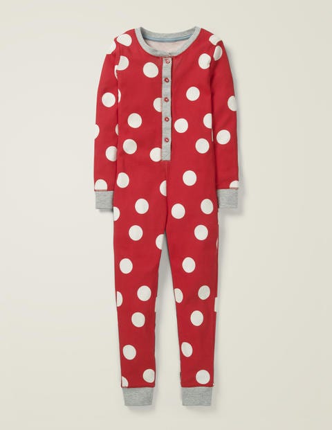 Combinaison-Pyjama Cosy - Pois rouge carmin Combinaison-Pyjama Cosy - Pois rouge carmin
