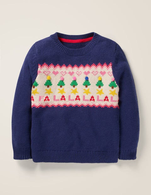 Cosy Christmas Day Jumper - College Blue Falalala Cosy Christmas Day Jumper - College Blue Falalala