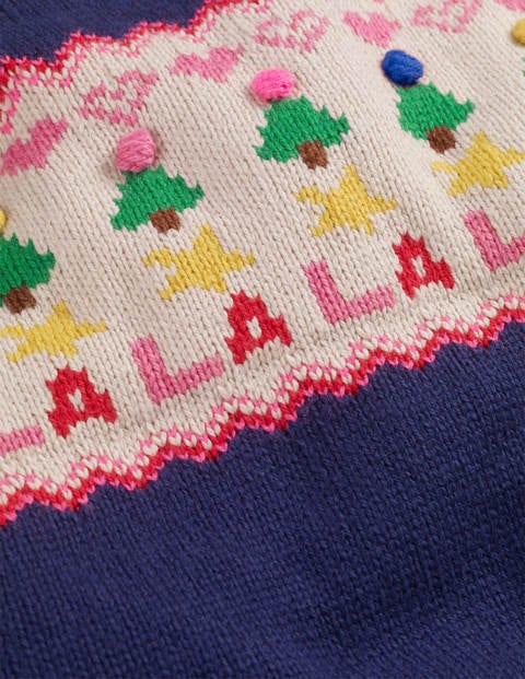 Cosy Christmas Day Jumper - College Blue Falalala Cosy Christmas Day Jumper - College Blue Falalala