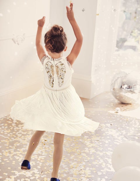 Festive Tulle Party Dress - Ivory Angel
