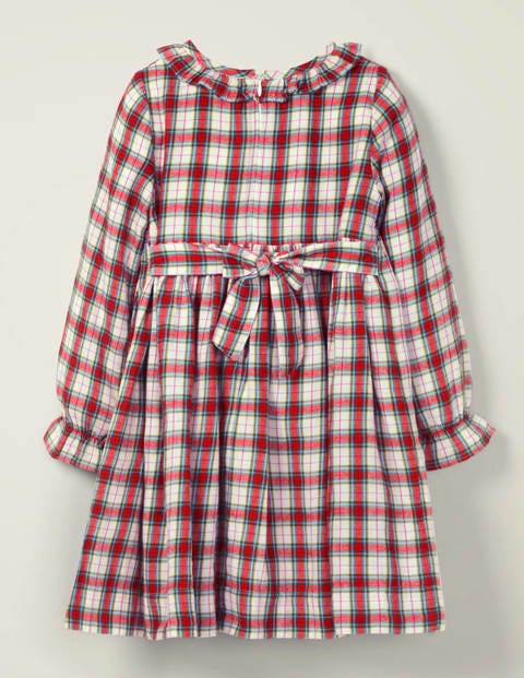 Cosy Smocked Check Dress - Ivory/Bright Pink Check Cosy Smocked Check Dress - Ivory/Bright Pink Check