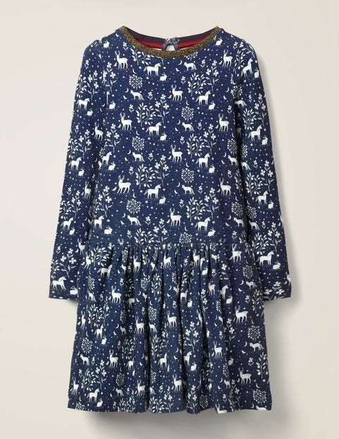 Printed Jersey Dress - College Blue Magical Toile Printed Jersey Dress - College Blue Magical Toile