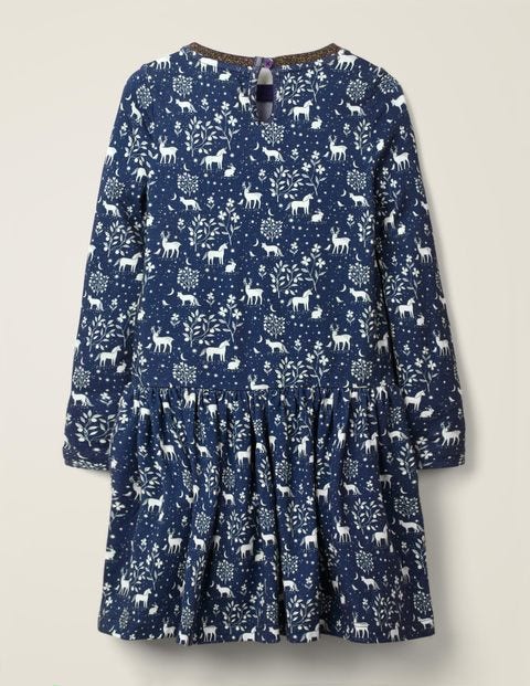 Printed Jersey Dress - College Blue Magical Toile Printed Jersey Dress - College Blue Magical Toile