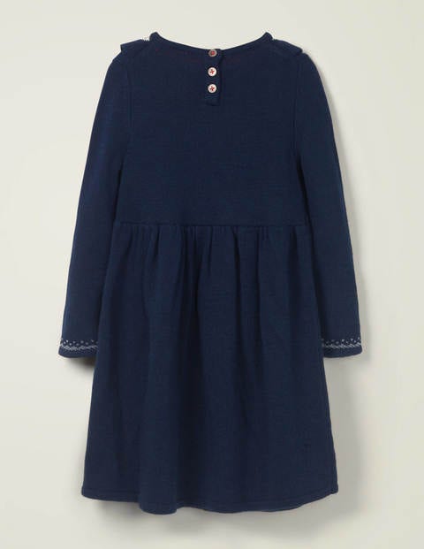 Cosy Fair Isle Knitted Dress - College Blue Cosy Fair Isle Knitted Dress - College Blue
