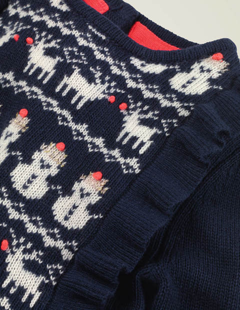 Cosy Fair Isle Knitted Dress - College Blue Cosy Fair Isle Knitted Dress - College Blue