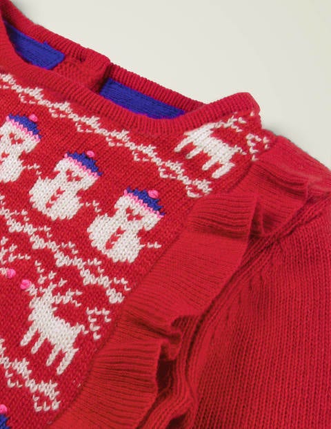 Gemütliches Fair-Isle-Strickkleid - Rockabilly-Rot Gemütliches Fair-Isle-Strickkleid - Rockabilly-Rot