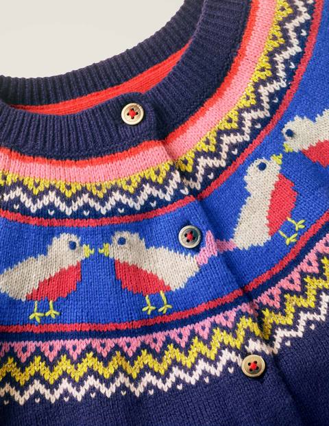 Cosy Fair Isle Cardigan - College Blue Robins Cosy Fair Isle Cardigan - College Blue Robins