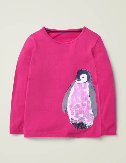 Sparkly Festive Animal T-Shirt - Shocking Pink Penguin Sparkly Festive Animal T-Shirt - Shocking Pink Penguin