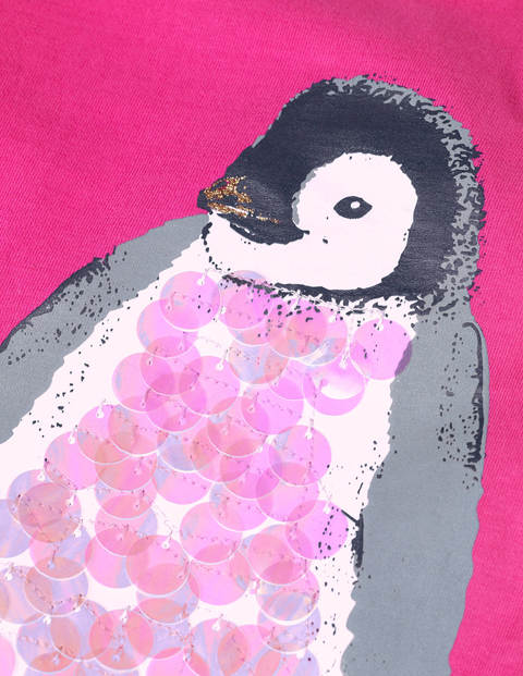 Sparkly Festive Animal T-Shirt - Shocking Pink Penguin Sparkly Festive Animal T-Shirt - Shocking Pink Penguin