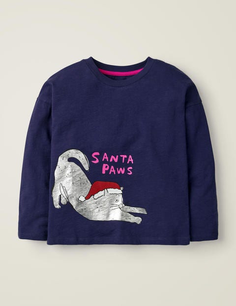 Festive Fun T-Shirt - College Blue Cat Festive Fun T-Shirt - College Blue Cat