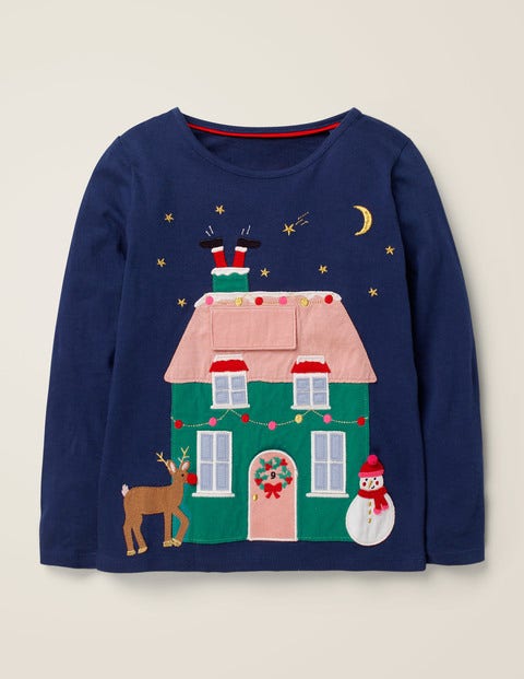 Lift The Flap Festive Tshirt - College Blue House Lift The Flap Festive Tshirt - College Blue House