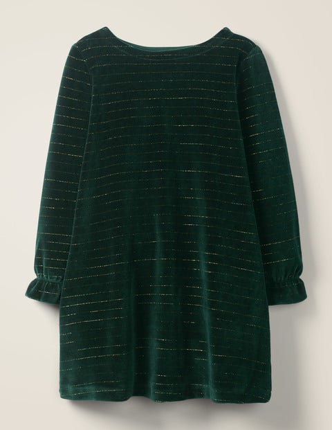 Sparkle Stripe Velvet Dress - Emerald Night Green/Gold Sparkle Stripe Velvet Dress - Emerald Night Green/Gold