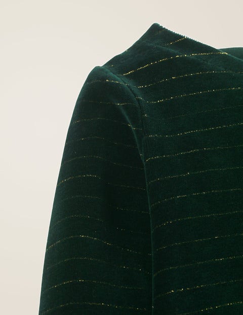 Sparkle Stripe Velvet Dress - Emerald Night Green/Gold Sparkle Stripe Velvet Dress - Emerald Night Green/Gold
