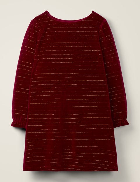 Sparkle Stripe Velvet Dress - Bramble Red/ Gold Sparkle Stripe Velvet Dress - Bramble Red/ Gold