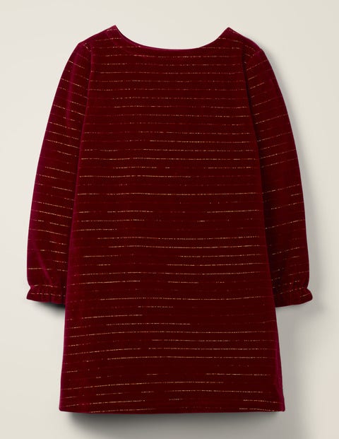 Sparkle Stripe Velvet Dress - Bramble Red/ Gold Sparkle Stripe Velvet Dress - Bramble Red/ Gold