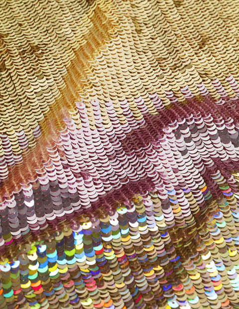 Paillettenkleid mit Flatterärmeln - Gold, Ombré-Pailletten Paillettenkleid mit Flatterärmeln - Gold, Ombré-Pailletten