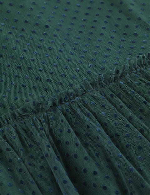 Partykleid Mit Geflockten Punkten - Dunkles Smaragdgrün Partykleid Mit Geflockten Punkten - Dunkles Smaragdgrün