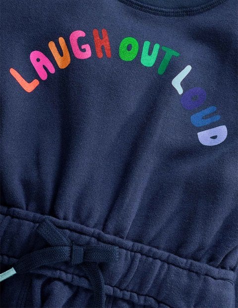 Sweatshirt-Kleid Mit Spruch - Schuluniform-Navy Sweatshirt-Kleid Mit Spruch - Schuluniform-Navy