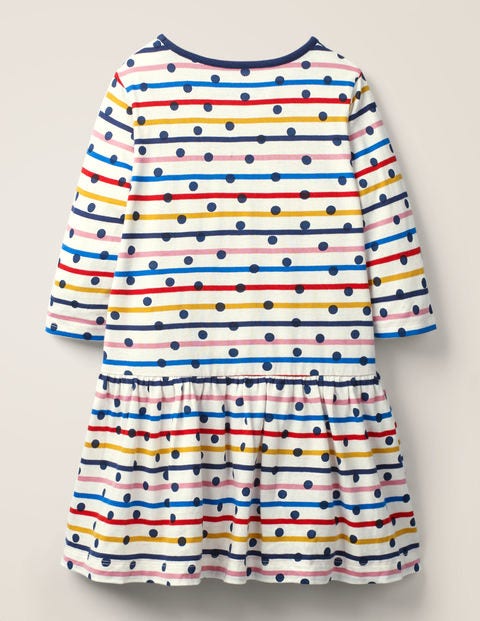 Stripy Jersey Dress - Rainbow Stripe/Navy Spot Stripy Jersey Dress - Rainbow Stripe/Navy Spot