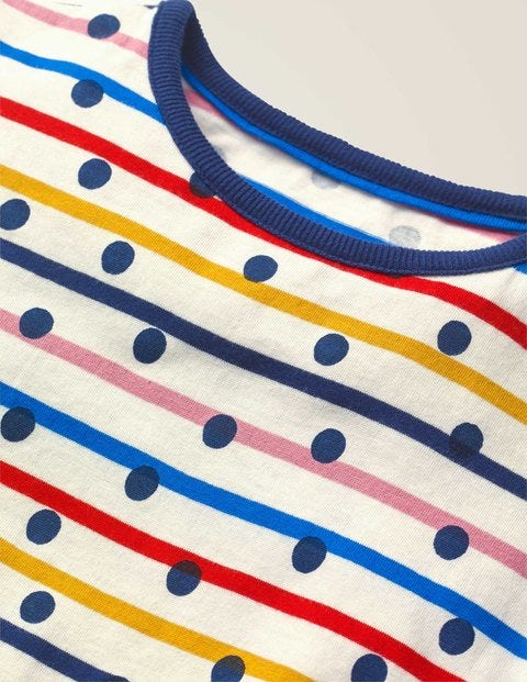 Stripy Jersey Dress - Rainbow Stripe/Navy Spot Stripy Jersey Dress - Rainbow Stripe/Navy Spot