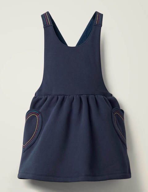 Bequemes Trägerkleid Mit Herztasche - Schuluniform-Navy Bequemes Trägerkleid Mit Herztasche - Schuluniform-Navy