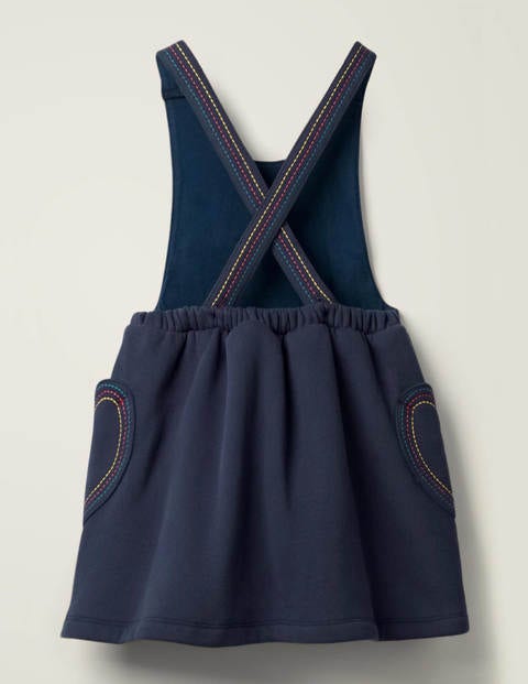 Bequemes Trägerkleid Mit Herztasche - Schuluniform-Navy Bequemes Trägerkleid Mit Herztasche - Schuluniform-Navy