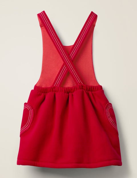 Heart Pocket Cosy Pinafore - Summer Poppy Red Heart Pocket Cosy Pinafore - Summer Poppy Red