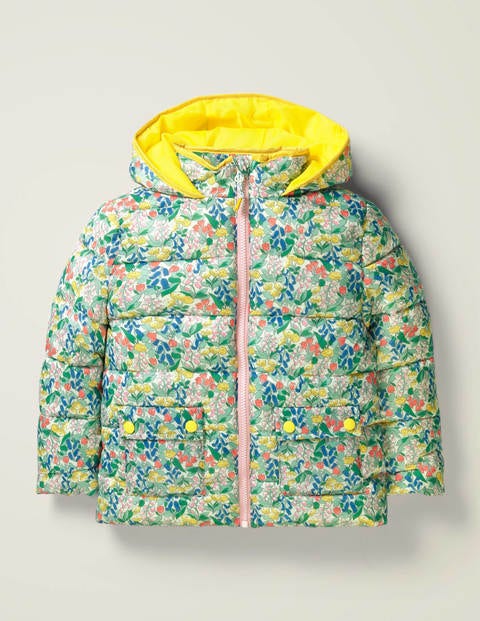 Lightweight Puffer Jacket - Ivory Spring Floral Lightweight Puffer Jacket - Ivory Spring Floral