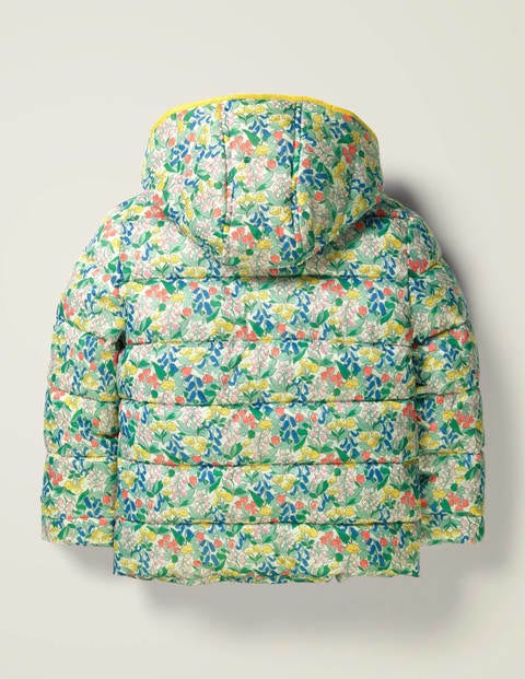 Lightweight Puffer Jacket - Ivory Spring Floral Lightweight Puffer Jacket - Ivory Spring Floral