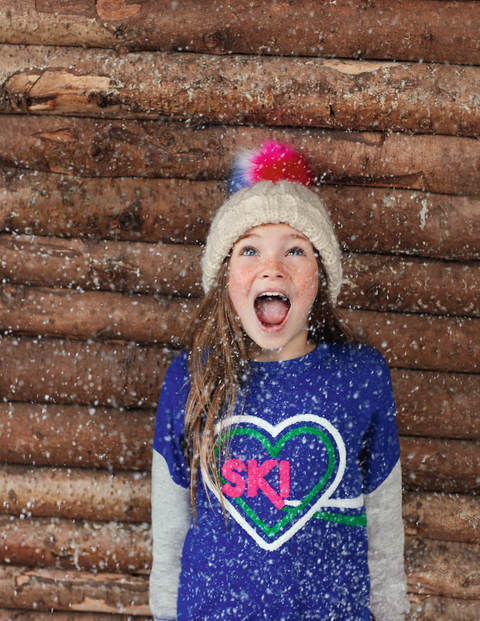 Sweat Ski Heart - Motif Ski Heart bleu éclatant Sweat Ski Heart - Motif Ski Heart bleu éclatant