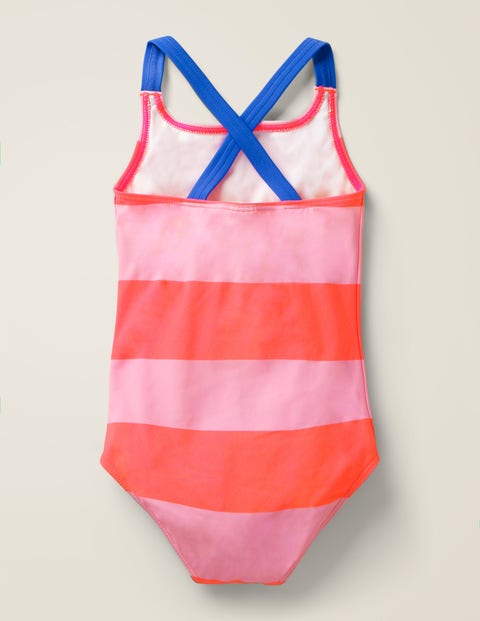 Cross-Back Swimsuit - Shocking Red/Pink Bloom Cross-Back Swimsuit - Shocking Red/Pink Bloom
