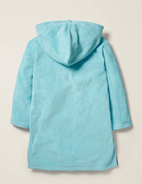 Fröhliches Frottee-Strandkleid - Helles Himmelblau, Szene Fröhliches Frottee-Strandkleid - Helles Himmelblau, Szene