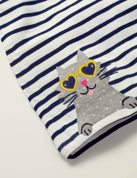 Appliqué Pet Tunic - College Navy/Ivory Cats Appliqué Pet Tunic - College Navy/Ivory Cats